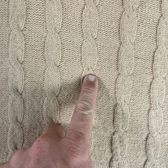 Vintage Sears Kings Road Sweater Vest Cable‎ Knit Tan Size Large Acrylic - Picture 4 of 11